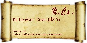Milhofer Cserjén névjegykártya